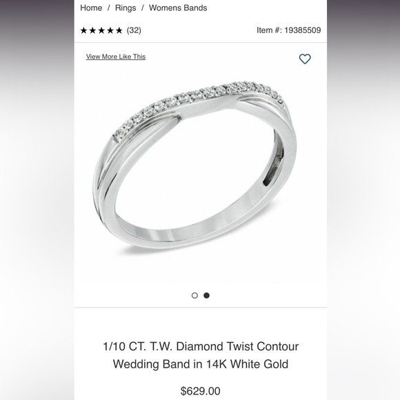 1/10 CT. T.W. Diamond Twist Contour Wedding Band in 14K White Gold - Picture 3 of 4